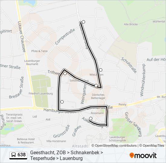 638 bus Line Map