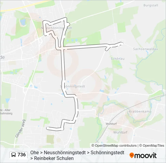 736 Bus Line Map