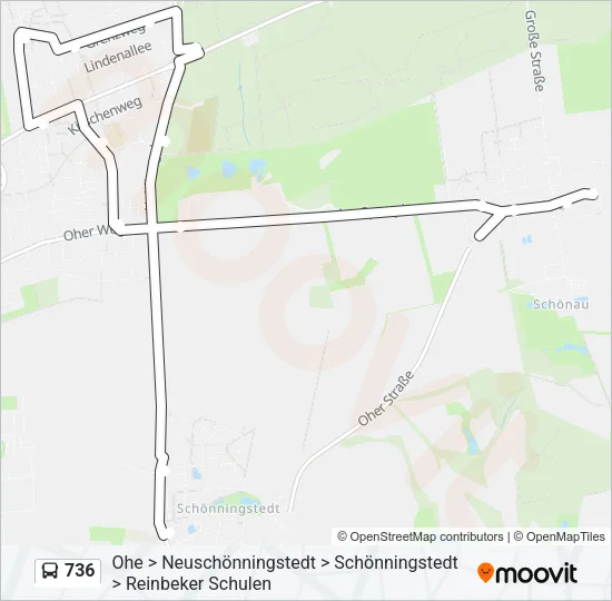 736 Bus Line Map