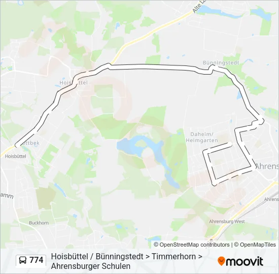 Автобус 774: карта маршрута