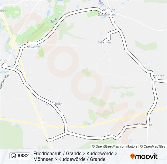 Автобус 8882: карта маршрута