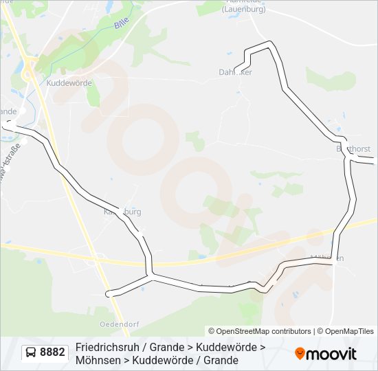 Автобус 8882: карта маршрута