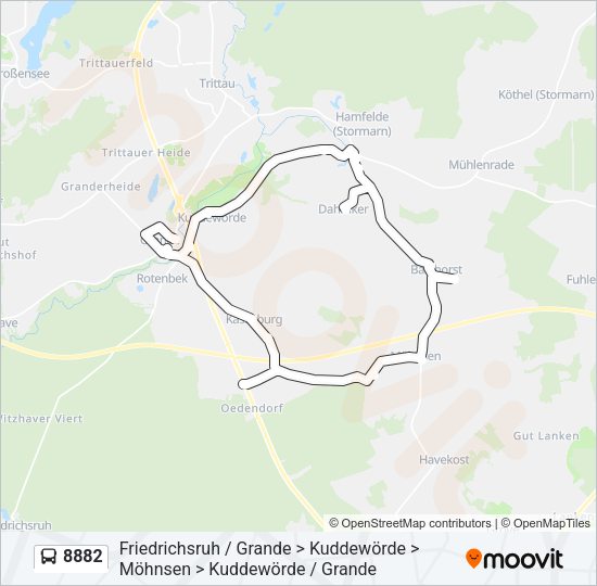 Автобус 8882: карта маршрута