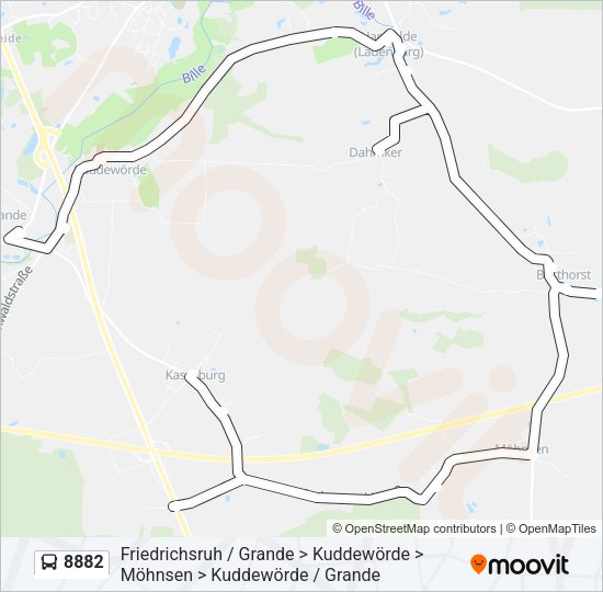Автобус 8882: карта маршрута