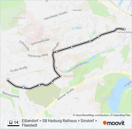 14 bus Line Map