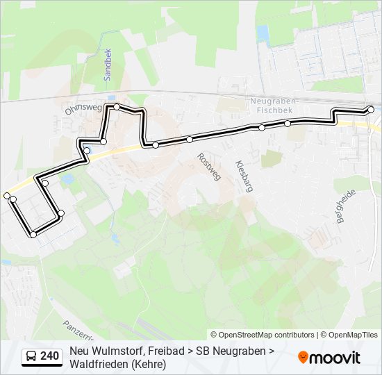 240 bus Line Map