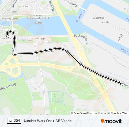 354 bus Line Map