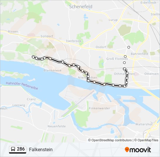 286 bus Line Map