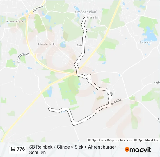 Автобус 776: карта маршрута