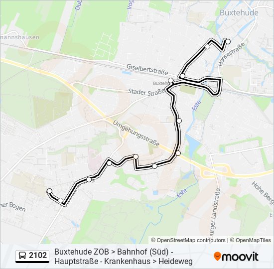 2102 bus Line Map