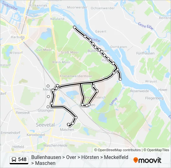 548 Bus Line Map