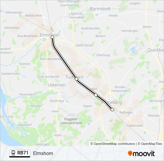 RB71 train Line Map