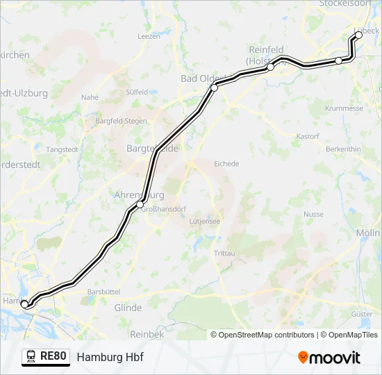 RE80 Train Line Map