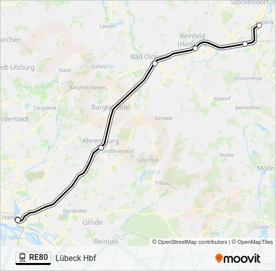 RE80 Train Line Map