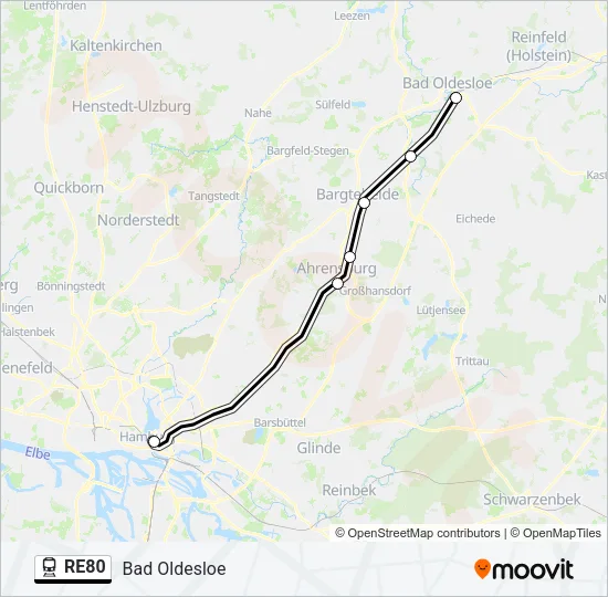 RE80 Train Line Map
