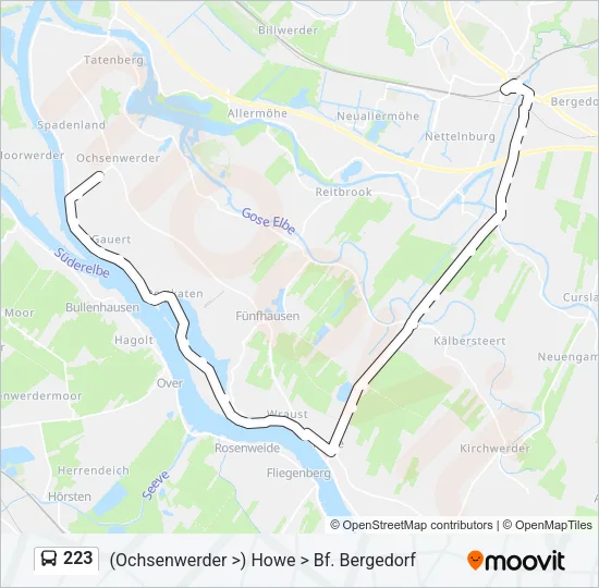 223 Bus Line Map