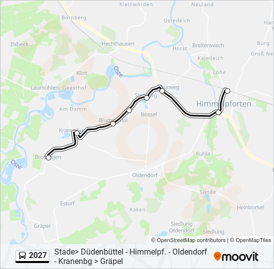 Buslinie 2027 Karte