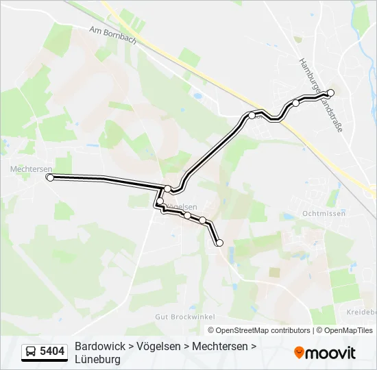 Автобус 5404: карта маршрута