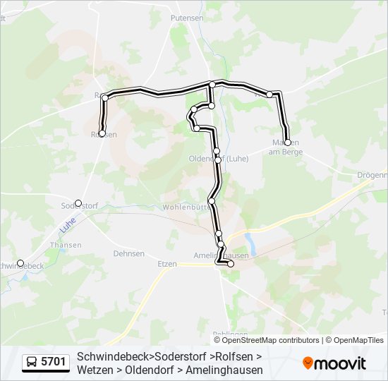 5701 bus Line Map