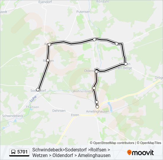 5701 bus Line Map