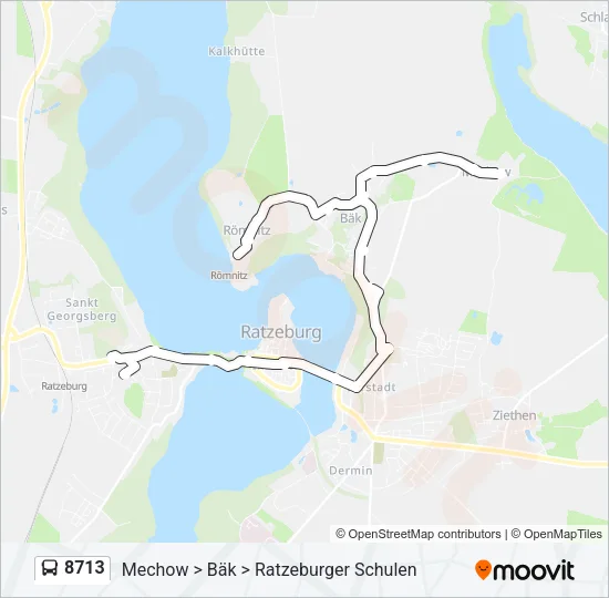 Автобус 8713: карта маршрута