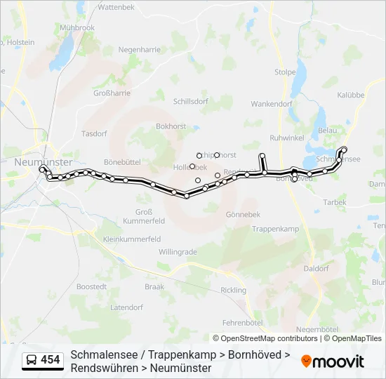 Автобус 454: карта маршрута