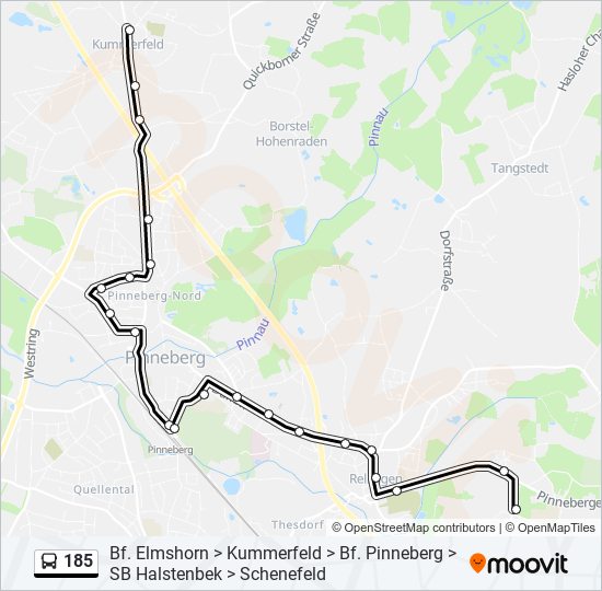 185 bus Line Map