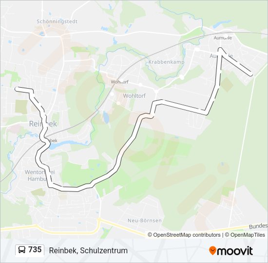 Buslinie 735 Karte