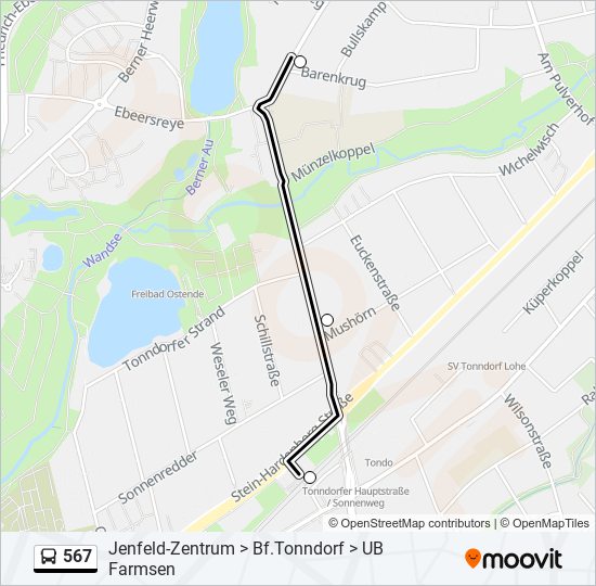 567 bus Line Map