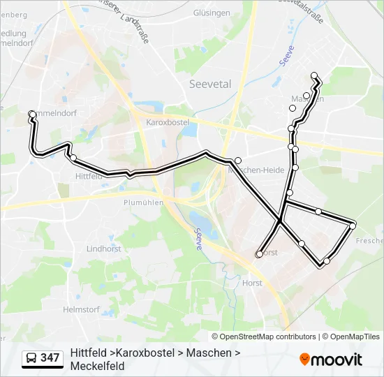 Автобус 347: карта маршрута