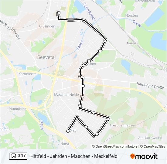 347 bus Line Map