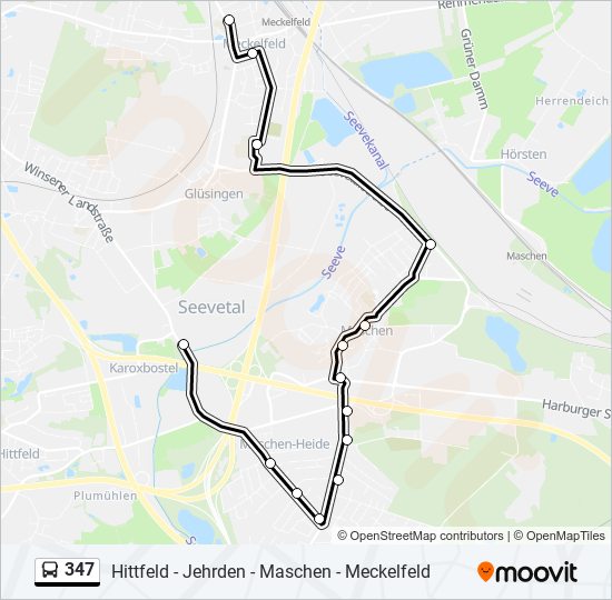 347 bus Line Map