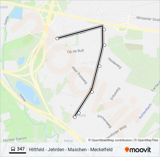 347 bus Line Map