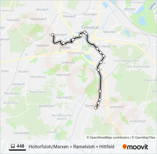 Автобус 448: карта маршрута