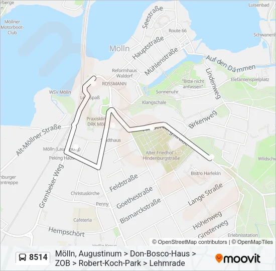Автобус 8514: карта маршрута