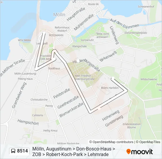 Автобус 8514: карта маршрута