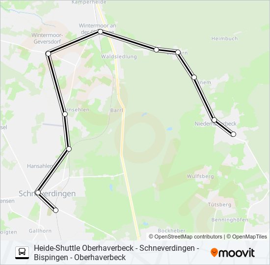 Автобус HEIDE-SHUTTLE 1: карта маршрута