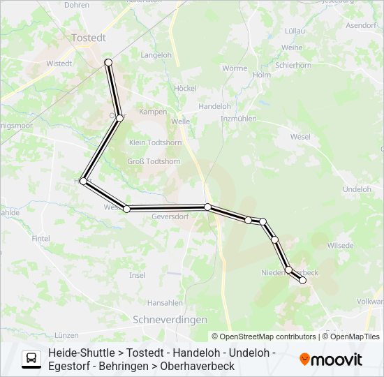 Автобус HEIDE-SHUTTLE 2: карта маршрута