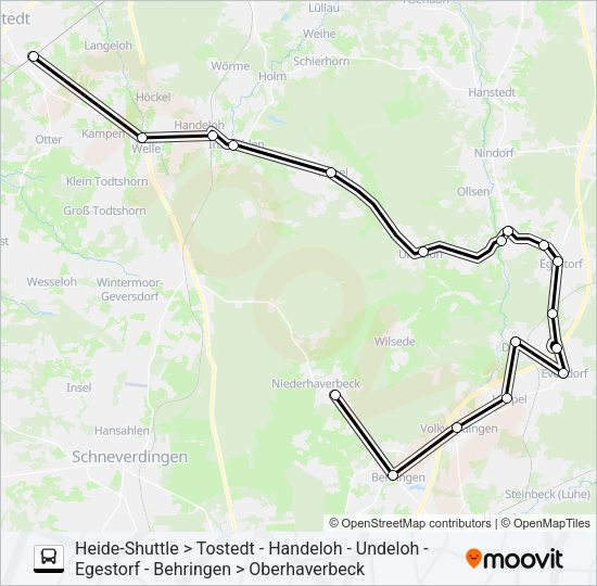 Автобус HEIDE-SHUTTLE 2: карта маршрута