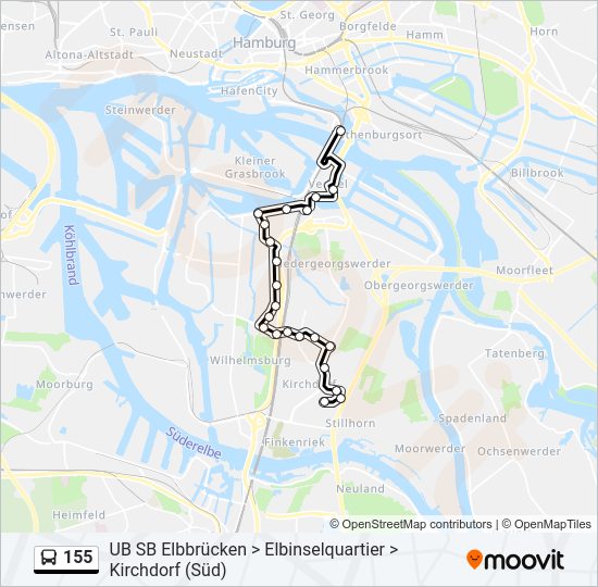 Buslinie 155 Karte