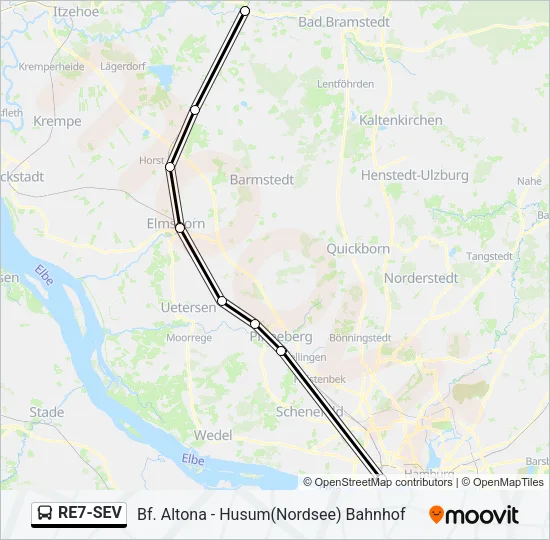 RE7-SEV Bus Line Map