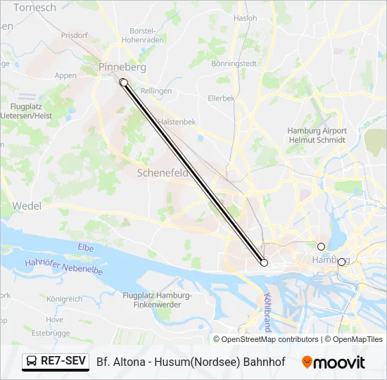 RE7-SEV Bus Line Map