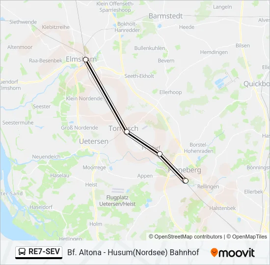 RE7-SEV Bus Line Map