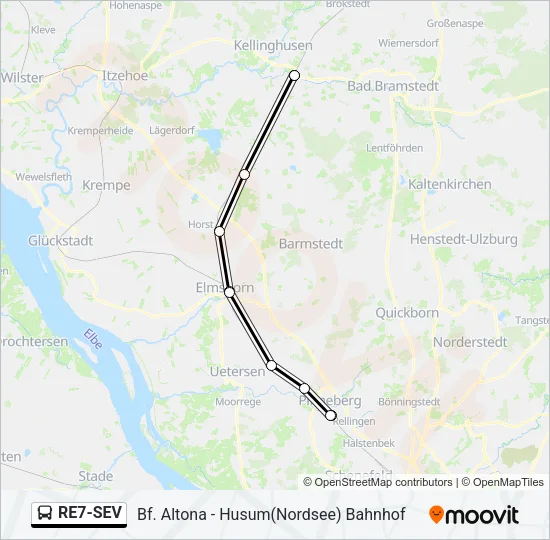RE7-SEV Bus Line Map