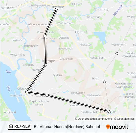 RE7-SEV Bus Line Map
