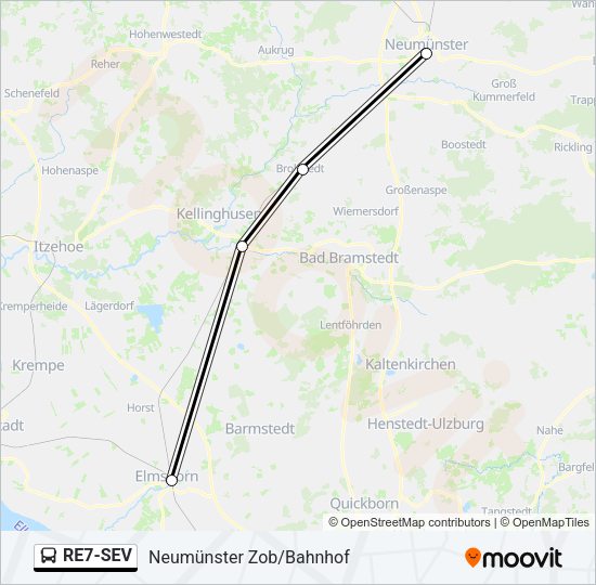Автобус RE7-SEV: карта маршрута