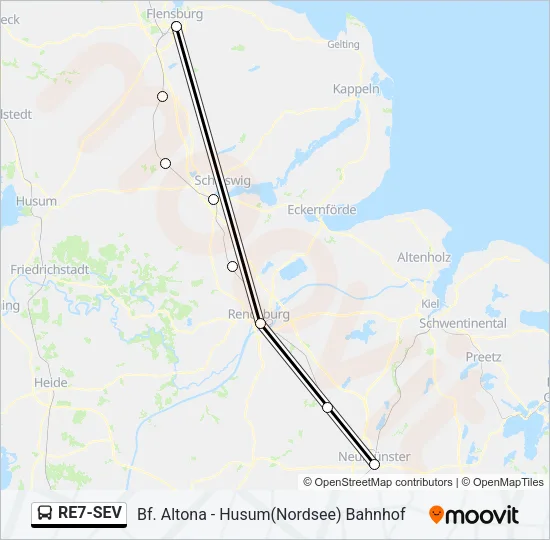 RE7-SEV Bus Line Map