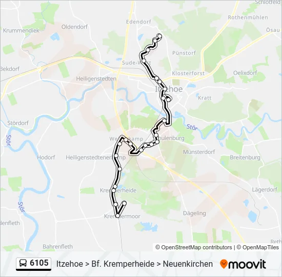 Автобус 6105: карта маршрута