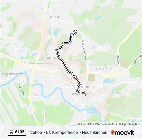Автобус 6105: карта маршрута
