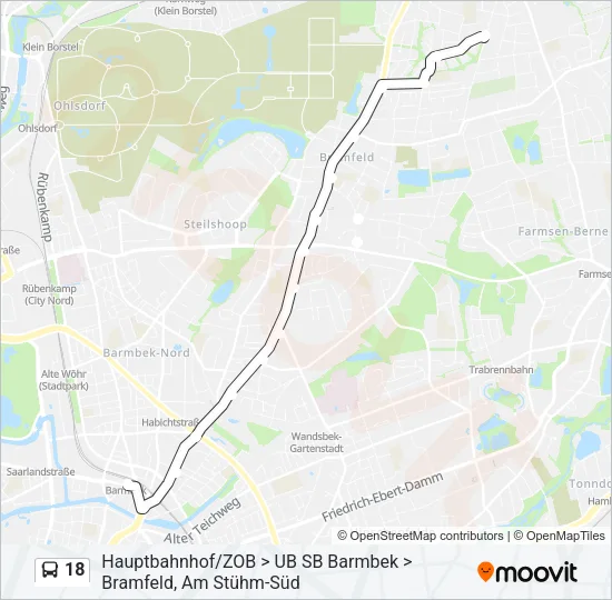 Автобус 18: карта маршрута